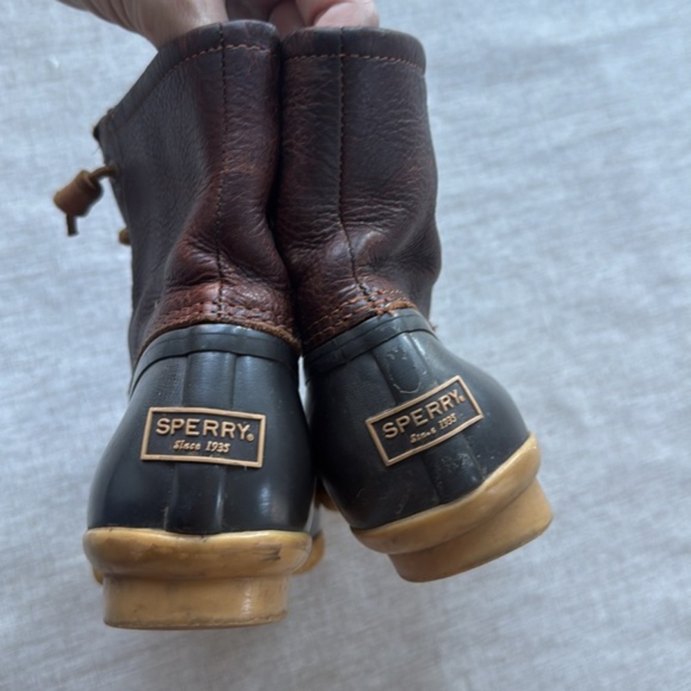 Sperry Saltwater Leather Rubber Waterproof Water Resistant Snow Rain Women’s 7.5 - Picture 4 of 11